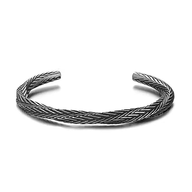 Men's Braided Silver-Plated Bracelet