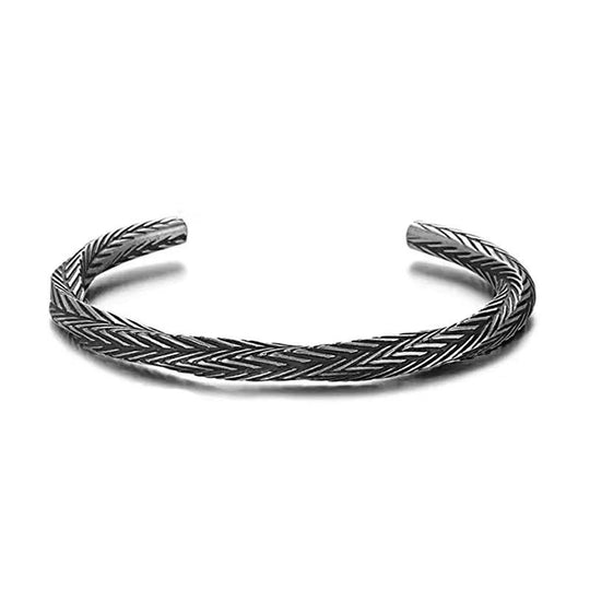 Men's Braided Silver-Plated Bracelet