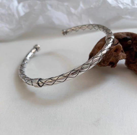 Men's Braided Silver-Plated Bracelet