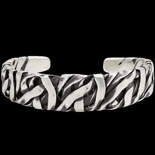 Men's Braided Silver-Plated Bracelet