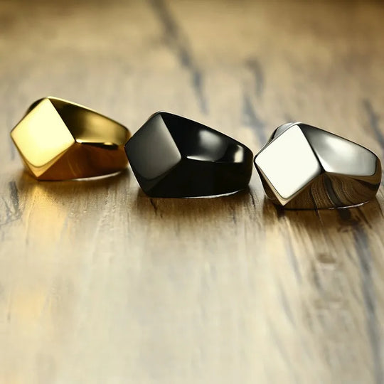 TitanForge Geometric Signet Ring