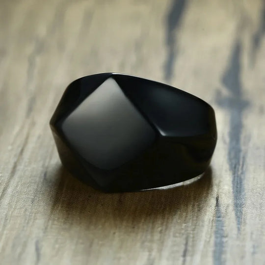 TitanForge Geometric Signet Ring