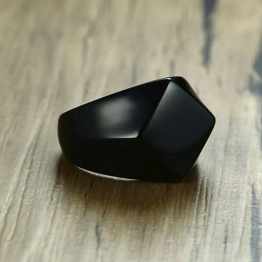 TitanForge Geometric Signet Ring