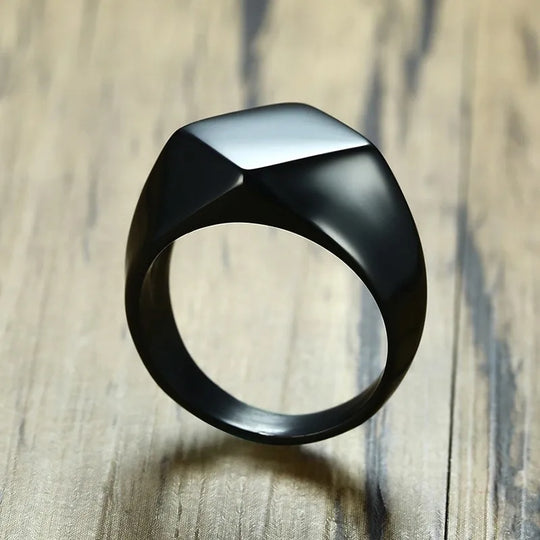 TitanForge Geometric Signet Ring