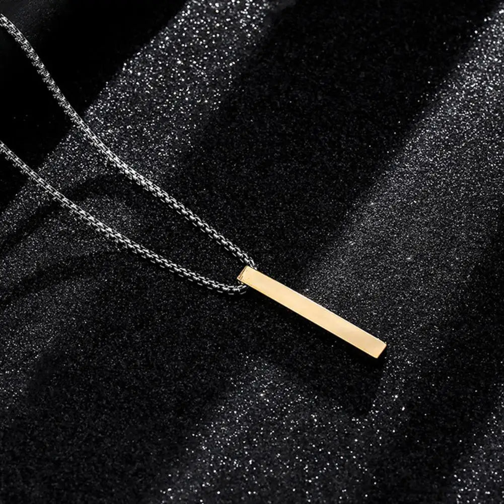 Sleek Steel Pendant Necklace