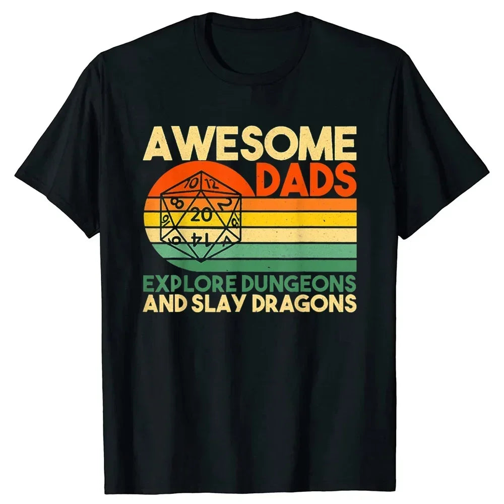 Awesome Dads RPG Dice Dragon T-shirt