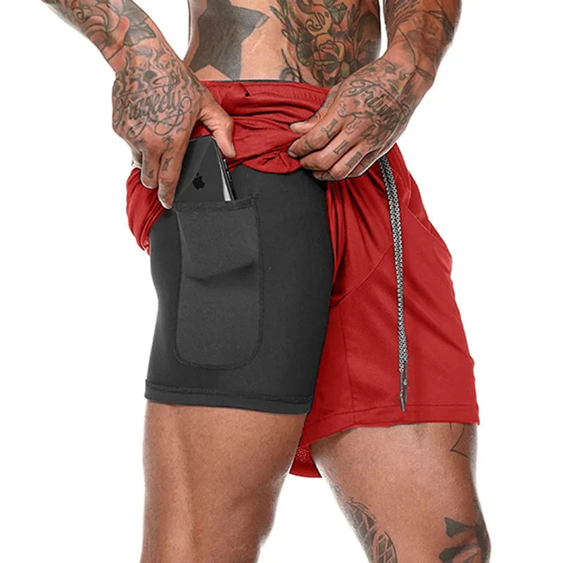 Mens Running Shorts 2 in 1