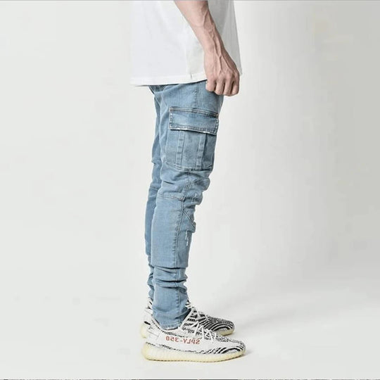 Men's Skinny Denim Cargo Pants