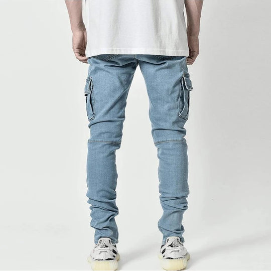 Men's Skinny Denim Cargo Pants