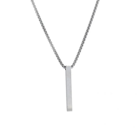 Sleek Steel Pendant Necklace