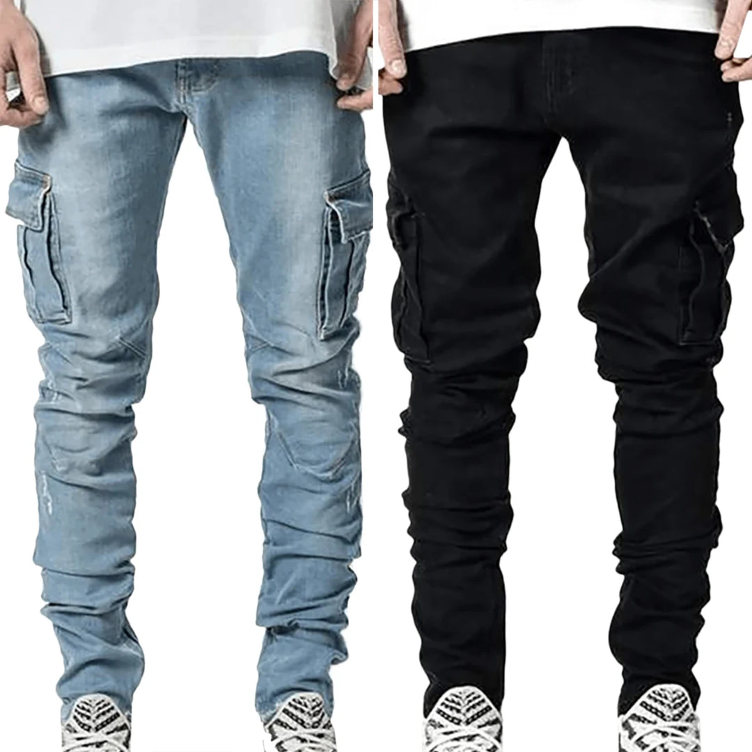 Men's Skinny Denim Cargo Pants