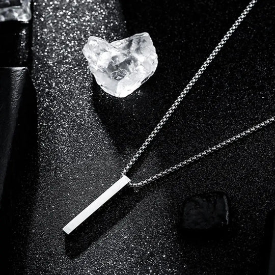 Sleek Steel Pendant Necklace