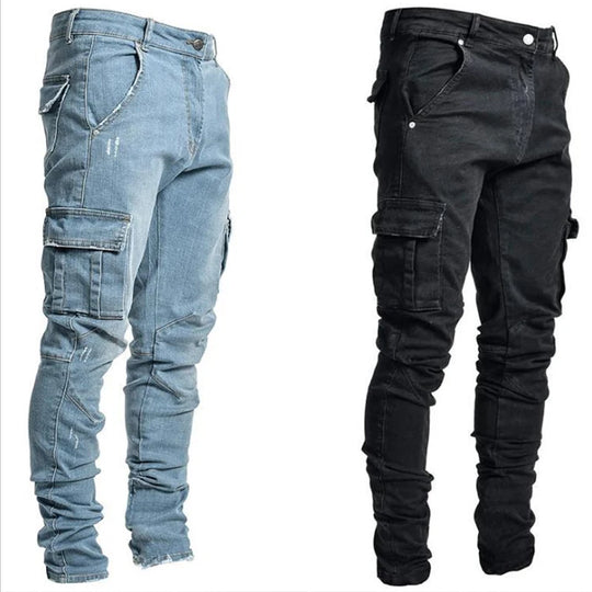 Men's Skinny Denim Cargo Pants