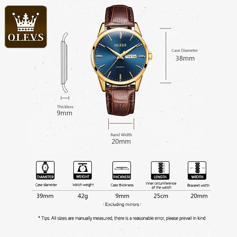 OLEVS Mens Luxury Quartz Watch