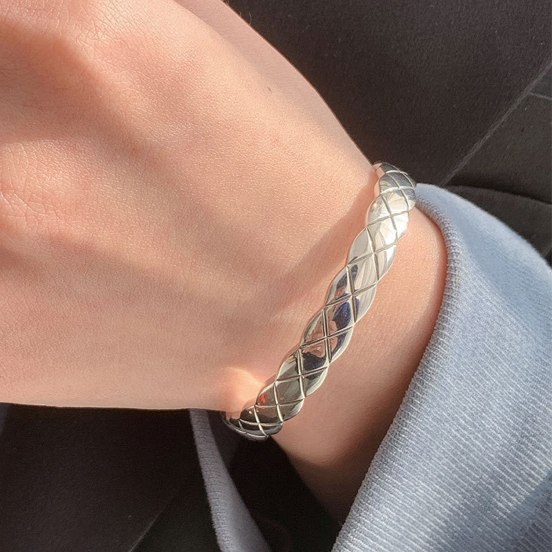 Men's Braided Silver-Plated Bracelet