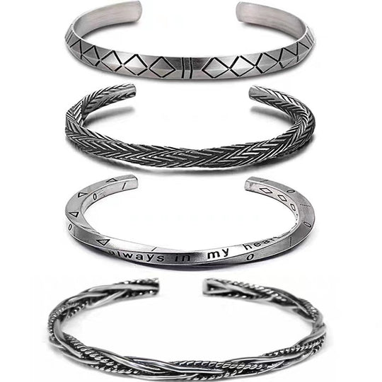 Men's Braided Silver-Plated Bracelet