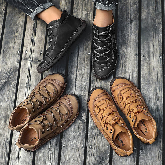 Men's Hand-Stitched Leather Martin Boots